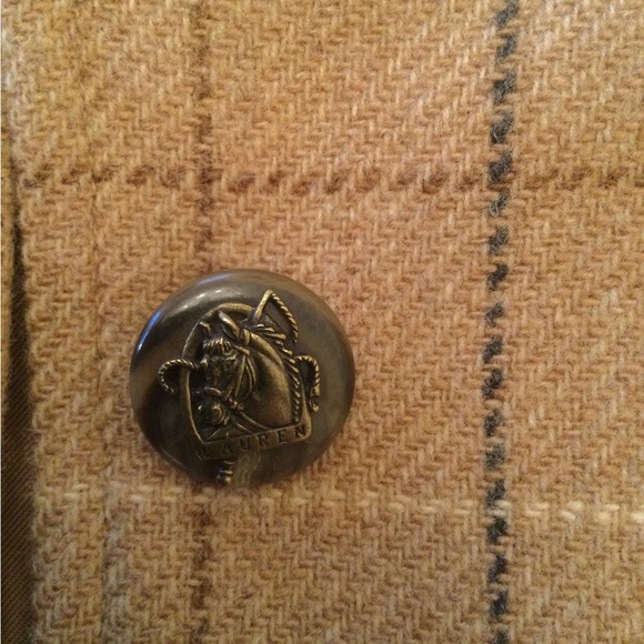 EUC Lauren Ralph Lauren tan lambswool plaid blazer.Sz 12 Purchased/never worn - Picture 8 of 15